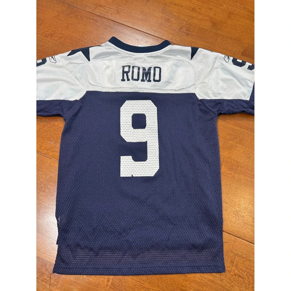 Reebok Dallas Cowboys Jersey Youth M Navy Tony Romo 9 NFL Throwbacks Mesh Shirt